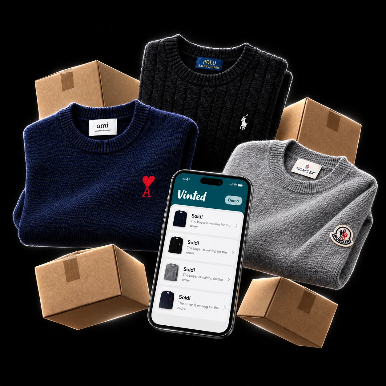 Vinted reselling guide: knitwear and demo sales notifications